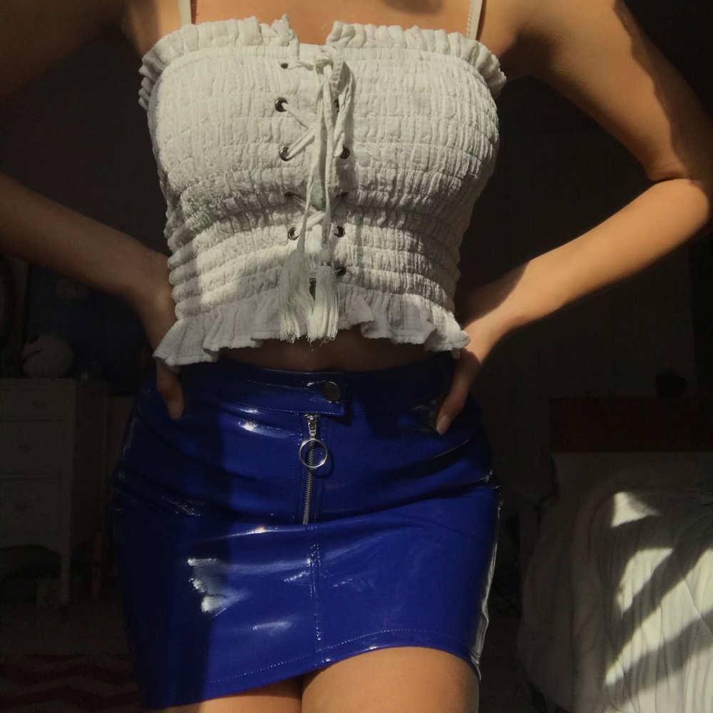 white crop top